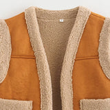 DAIIIBABYYY  -  Autumn Women Faux Sheepskin Fur Waistcoat Loose Lambswool Sleeveless Jacket Warm Vest Short Coat Woman Outerwear