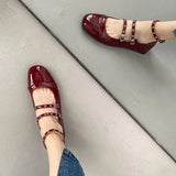 Daiiibabyyy 2024 Sliver Spring New Brand Women Flat Shoes Fashion Ankle Strap Ladies Elegant Dress Mary Jane Shoes Round Toe Soft Ballerinas