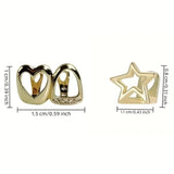 Daiiibabyyy  2Pcs Hip-Hop Hollow Heart Synthetic Zirconia Sparkling Teeth Accessories - Halloween Performance Props, Unisex Couple