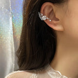 Daiiibabyyy 925 Stamp Silver Gold Color Angel Wings Earring Zircon Irregular Jewelry Ear Clip Birthday Gift Dropshipping