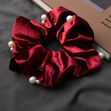 DAIIIBABYYY  -  Fashion Winter Headwear Black Velet curled edge Scrunchies for Hair Lady Elegant Hair Ties Elastic Hair  Bands Hair Accessories