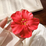 DAIIIBABYYY  -  2/4/6 pcs Hawaiian Flower Hair Clips for Women Artificial Floral Hibiscus Lily Barrettes Hairpin Accessories Vacation Beach Gift