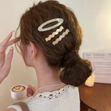 Daiiibabyyy  3Pcs/set Fashion Vintage Acrylic Hair Clips Women Girls Multi Style Y2K Barrettes Wave Geometric Hairpin Hair Accessories