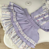 DAIIIBABYYY  -  Summer Women Sweet Gyaru Ballet Core Rave Birthday 2000s Aesthetic Outfits 2 Piece Set Lace Crop Top + Mini Elastic Waist Skirt