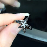 DAIIIBABYYY  -  2024 Gothic Unisex Star Ring Set Punk Grunge Cross Star Woman Man Jewelry Hip Hop Party Street Ring Accessories New Gift