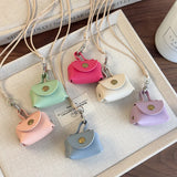 DAIIIBABYYY  -  New Y2K Retro Cute Small Leather Bag Long Necklace for Women Fashion Sweater Chain Neck Hanging Jewelry Versatile Accessory Gift