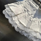 DAIIIBABYYY  -  Y2K Denim Mini Skirt Women Kawaii Lace Patchwork White Ball Gown Jeans Skirts Summer Gyaru Gothic Korean Black Faldas New
