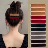 DAIIIBABYYY  -  2pc/set Elegant Solid Velvet BB Hair side Clips Hairpin for Girls Women Kids Childs Gift Hair Accessories Party Holiday Ornamen