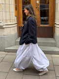 Daiiibabyyy  Lazy Wide-Leg Loose Lantern Pants Women's Spring Autumn Street Style Fashionable Comfortable Dopamine Color System Casual Pants