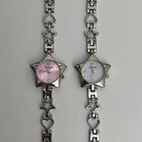 Daiiibabyyy  New Y2K Pocket Watch Charm Bracelets Zinc Alloy Adjustable Chain Clock Pendant Star Shape Charm Bag Decoration Women
