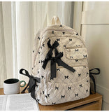 Daiiibabyyy  Preppy Style Bow Plaid Print Mochila Sweet Large Capacity Mochilas Mujer Portable Travel Backpack Student Bag School Bags