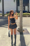 Daiiibabyyy Black Stretchy Comfy Corset Top Adjustable Straps Bodycon Fit Summer Camis Tops New Sexy Women Tank Tops Y2k Tops