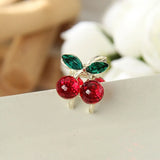 DAIIIBABYYY  -  New Cute Delicate Diamond Cherry Small Hair Claw Hair Clip Women's Rhinestone Hairpin Headwear Hair Accessories