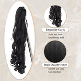 Daiiibabyyy  Wavy Claw Clip Hair Ponytail Extensions Hairpiece Synthetic Ringlets Curl Ponytail Wig with Claw Clip for Women Daily Party Use