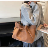 Daiiibabyyy  Trendy All Match Solid Y2k Aesthetic Women's Handbags Fashion Simple Solid Shoulder Bags 2026 Korean Office Lady Underarm Bag