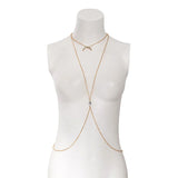 DAIIIBABYYY  -  Bohemia Sexy Cross Chest Breast Belly Body Chain for Women Simple Stars Moon Crystal Chest Chain Waist Chain Jewelry Party