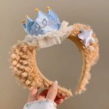 Daiiibabyyy  1 Pcs Women's Hair Hair Hoops Cute Kawaii Plush Sweet Hair Hair Hoops Multifunctional Taking Photo Washing Face Hair Accessories