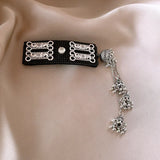 Daiiibabyyy  Neo Chinese Style Flocking Chinese Knot Rhinestones Imitation Pearl Water Drop Long Chains Retro Fringe Magnificent Hair Clips