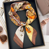 DAIIIBABYYY  -  New Silk Square Scarf Women Luxury Floral Print Kerchief Soft Satin Hairband Hands Bag Ribbon Foulard Hijab Neckerchief Headband