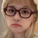 DAIIIBABYYY  -  Retro Red Black Frame Eyeglass Women Clear Rectangle Square Glasses Vintage Computer Reading Eyewears Anti Blue Light Goggles