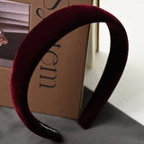 DAIIIBABYYY  -  High Grade Dark Red Velet Autumn Winter Hairbands for Girls and Women Headwear Hair Bands Hair Accessories