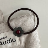 DAIIIBABYYY  -  Korean Style Acetate Fresh Girl's Age-Reducing Color-Blocking Flower Hair Band Ball Hair Tie Hair Band New Rubber Band