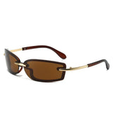Daiiibabyyy  New Fashion Korean Y2K Sunglasses for Women Men Square Frameless Sun UV Protection Outdoor Sports Outfits Glasses Decoration