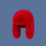 Daiiibabyyy  Lamb Fur Cap Solid Color Men Women Pilot Hat Anti-cold Warmer Faux Fur Pilot Cap Adjustable Soft Ear Protection Hat Daily