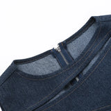 DAIIIBABYYY  -  Pure Sexy Hollow Out Imitation Denim Vest Top Women's Summer O-neck Slim Fit Tank Fashion Female Clothes