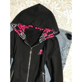 Daiiibabyyy  Subcultural Y2k Letter Print Hooded Skull Sweatshirt Autumn Loose Cardigan Coat Women 2025 Fashion Black Women's Jackets
