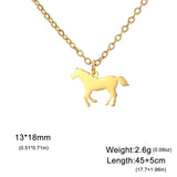 DAIIIBABYYY  -  U-shaped horse animal pendant necklace stainless steel women's horseshoe neck chain animal jewelry Valentine's Day party gift