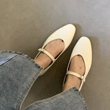DAIIIBABYYY  -  Summer New Women Flat Shoes Fashion Green Beige Shallow Ladies Casual Soft Mary Jane Shoes Outdoor Dress Flat Ballet Shoes