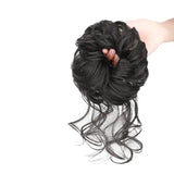 Daiiibabyyy  Lazy Style Long Beard Chicken Tail Hair Band Fake Hair Bun Flower Bud Head Simulation Hair Accessories Chinese Origin