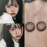 Myopia Blue Color Contact Lenses Black Pupil 6months 1pair Cosmetic Lenses