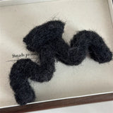 DAIIIBABYYY  -  New Autumn And Winter Plush Geometric rectangle M-Shape Hair Clip Fashion Simple Shark Clip Hair Accessories For Woman Girls