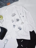 DAIIIBABYYY  -  Y2k Aesthetic Shell Printing Streetwear Basic T-shirts Preppy Style Spring Loose White Tops Women Casual Harajuku Grunge Shirts