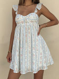 Daiiibabyyy  Women s Floral Print Sleeveless V-Neck Mini Dress for Summer Parties and Date Nights - Elegant and Stylish Outfit