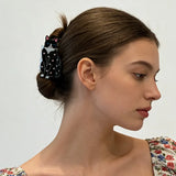 Daiiibabyyy  Cute Floral Black Cat Hair Clips Cartoon Cat Hair Claw Clips Trendy Animal Shaped Hair Accessories