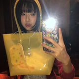 Daiiibabyyy  Summer Waterproof Pvc Transparent Tote Bag with Small Purse Women Jelly Shoulder Bag Beach Vacation Daily Travel Casual Shopper