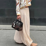 Daiiibabyyy  Loose Puff Trousers Women's See Through High Waist Patchwork Fashion Elegant Trousers Female Summer Office Lady Pants