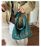 Daiiibabyyy  Fashion Preppy Letter Embroidery Shoulder Bag Vintage Y2k Aesthetic Kawaii Women's Handbags Casual All Match Ins Crossbody Bags