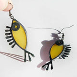 Daiiibabyyy  Vintage Mockingbird Earrings Unique and Cute Green Resin Bird Fish Pendant Earrings Innovative Design Girls Earrings Jewelry