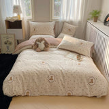 DAIIIBABYYY  -  Instagram Cartoon Cute Pure Cotton Four Piece Set, All Cotton Bed, Nantong Home Textile Quilt Cover, Student Three Piece Set,