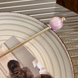 Daiiibabyyy  Modern Chinese Style Round Ball Metal Hairpin Fresh Advanced Sense Headwear Simplicity Alloy Hair Clip Headdress Stick