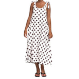 Daiiibabyyy  Elegant Floral Print Maxi Dress Women s Summer Sleeveless Round Neck Tie Shoulder Flowy Long Dress Beach Party Dress