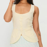 Daiiibabyyy  Women Elegant Vintage Tank Top Button Down Sleeveless Shirt Vest Square Neck Slim Fit Crop Tops Going Out Workwear