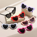 Daiiibabyyy  New Love Women's Sunglasses Fashion Trend Big Face Look Thin Girl Cute Design Sense Peach Heart Sunglasses