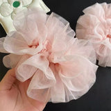 Every day brings warmth every year brings peace Korean style pink multi-layer mesh sweet ballet style fairy like lazy bun head