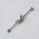 DAIIIBABYYY  -  1PC Industrial Piercing Barbells Jewelry Stainless Steel CZ Heart Ball Pearl Cartilage Helix Earring Body Piercing for Women Men