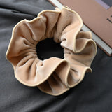 DAIIIBABYYY  -  Fashion Winter Headwear Black Velet curled edge Scrunchies for Hair Lady Elegant Hair Ties Elastic Hair  Bands Hair Accessories